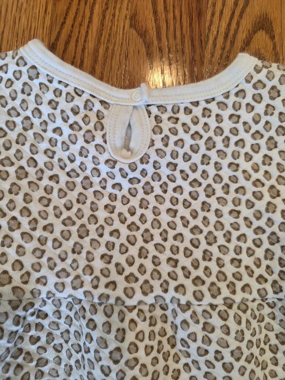 Toddler Girls' Long-Sleeve Leopard Print Dress - White & Brown